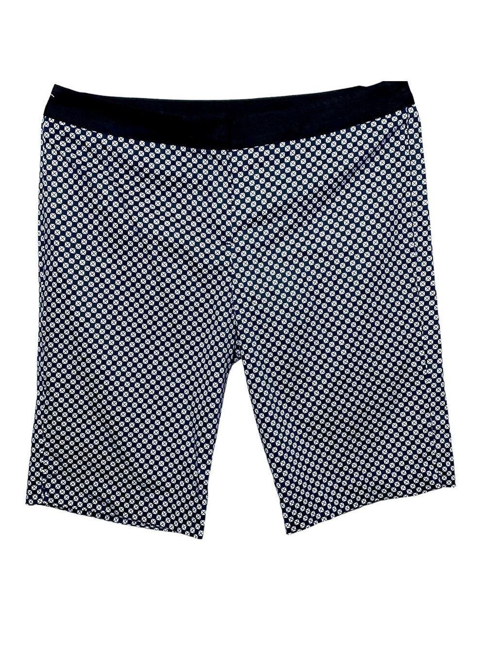Sandro Costal Navy Blue Bermuda White Novelties Prints Comfy Stretch Shorts 10